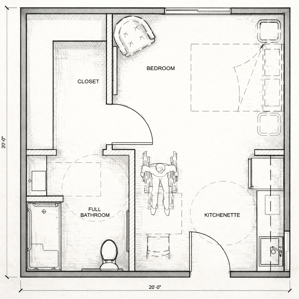 wheelchair accessible adu drawing 1